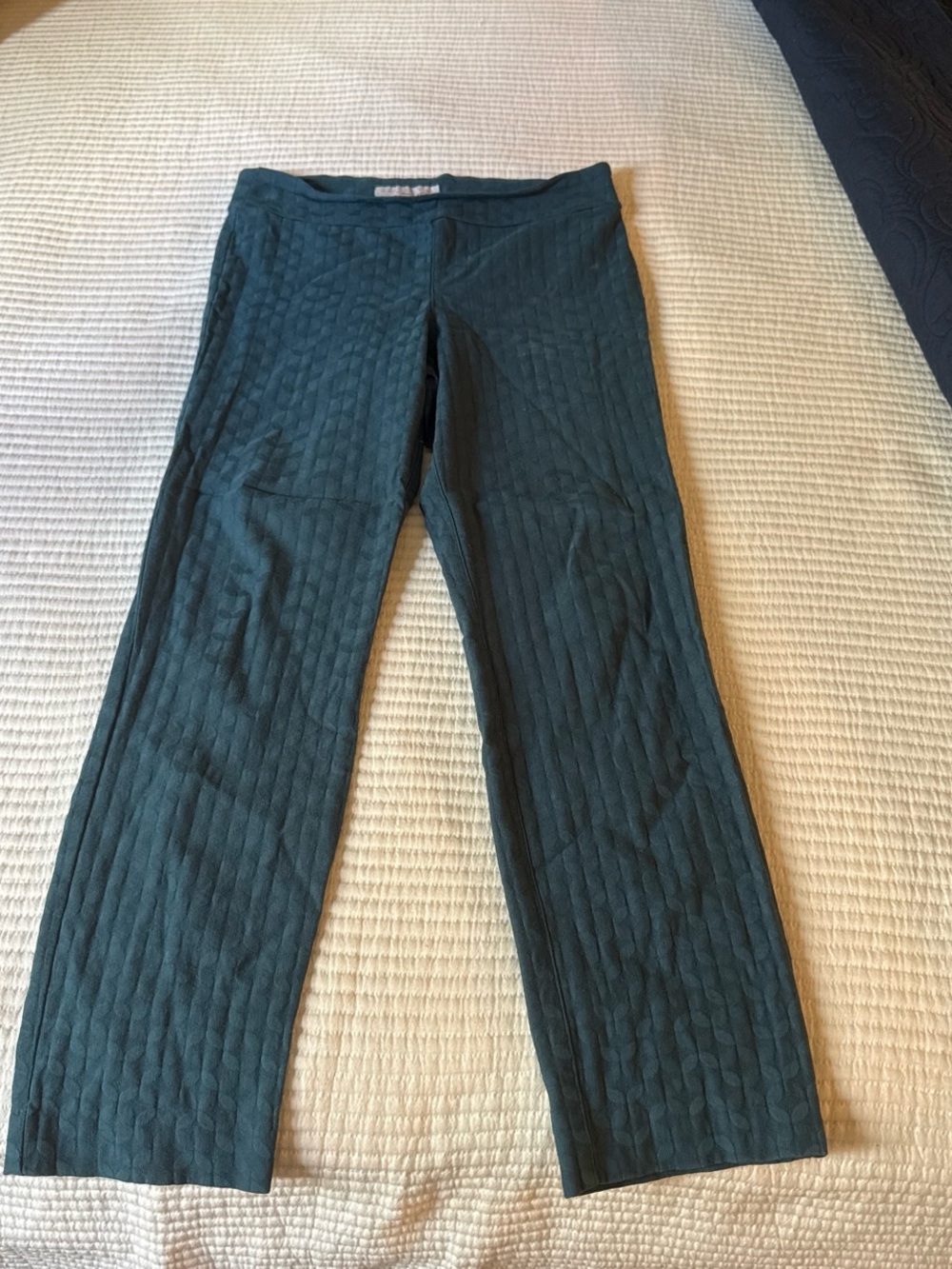 Margaret M Teal Textured Slimming Pant